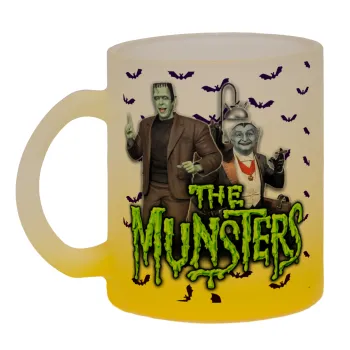 The munsters, Κούπα γυάλινη δίχρωμη με βάση το κίτρινο ματ, 330ml
