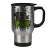 Stainless steel travel mug with lid, double wall 450ml