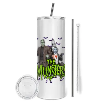 The munsters, Tumbler stainless steel 600ml, with metal straw & cleaning brush