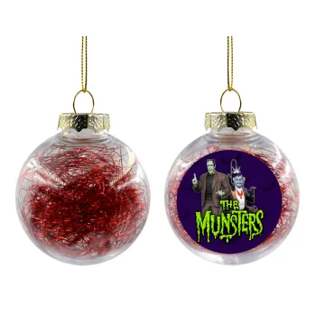 The munsters, Στολίδι Χριστουγεννιάτικη μπάλα δένδρου διάφανη με κόκκινο γέμισμα 8cm
