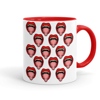 vampire lips, Mug colored red, ceramic, 330ml