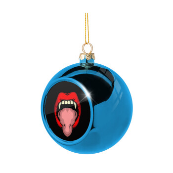 vampire lips, Χριστουγεννιάτικη μπάλα δένδρου Μπλε 8cm