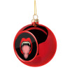 vampire lips, Χριστουγεννιάτικη μπάλα δένδρου Κόκκινη 8cm