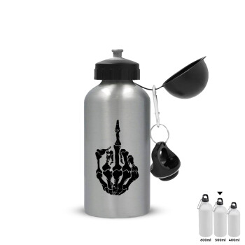 Middle finger, Metallic water jug, Silver, aluminum 500ml