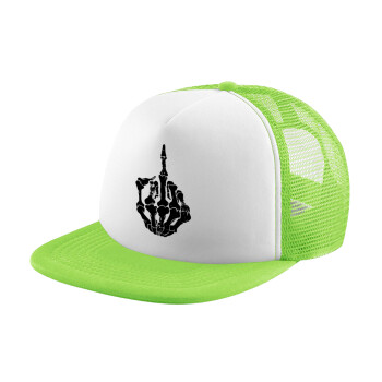 Middle finger, Καπέλο Soft Trucker με Δίχτυ Πράσινο/Λευκό