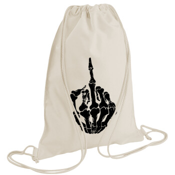 Middle finger, Backpack bag GYMBAG natural (28x40cm)