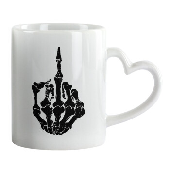 Middle finger, Mug heart handle, ceramic, 330ml