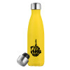 Yellow Stainless Steel Metallic Thermos, double-walled, 500ml