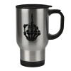 Stainless steel travel mug with lid, double wall 450ml