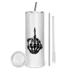 Tumbler stainless steel 600ml, with metal straw & cleaning brush