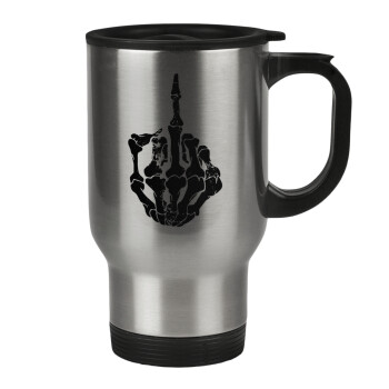 Middle finger, Stainless steel travel mug with lid, double wall 450ml