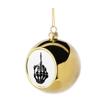 Middle finger, Golden Christmas tree ball ornament 8cm