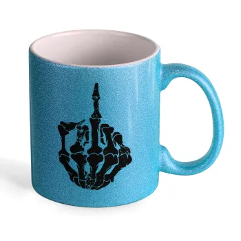 Middle finger, Κούπα Σιέλ Glitter που γυαλίζει, κεραμική, 330ml