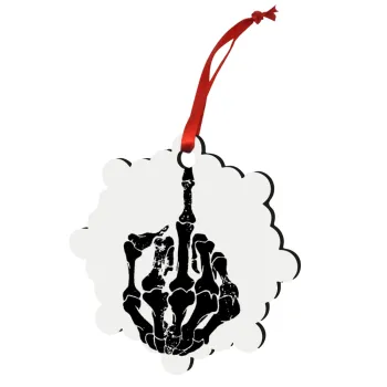 Middle finger, Στολίδι Χριστουγεννιάτικο στολίδι snowflake ξύλινο 7.5cm