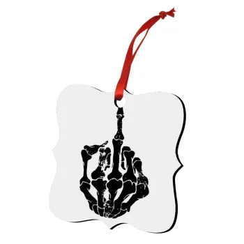 Middle finger, Στολίδι Χριστουγεννιάτικο στολίδι polygon ξύλινο 7.5cm