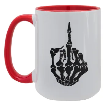 Middle finger, Κούπα Mega 15oz, κεραμική Κόκκινη, 450ml