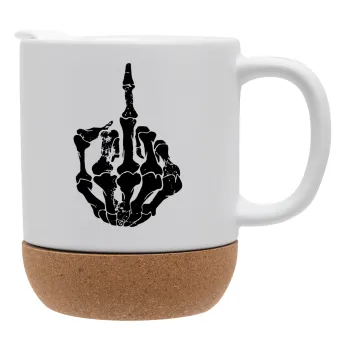Middle finger, Ceramic coffee mug Cork (MAT), 330ml