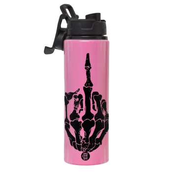 Middle finger, Metallic water bottle with safety lid, 850ml aluminum