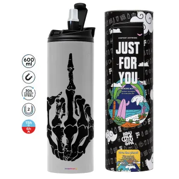 Middle finger, Tumbler stainless steel GREY 600ml