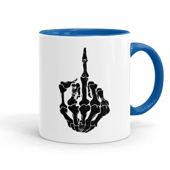 Middle finger, Mug colored blue, ceramic, 330ml