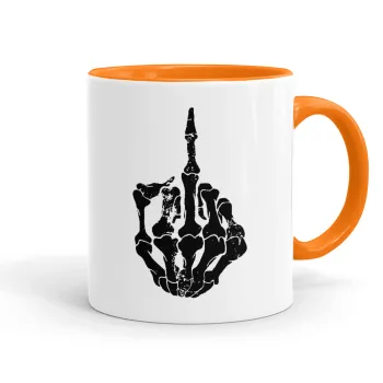 Middle finger, Κούπα χρωματιστή πορτοκαλί, κεραμική, 330ml