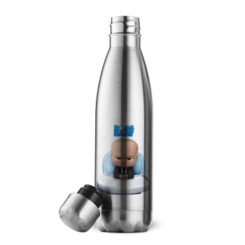 The boss baby, Μεταλλικό παγούρι θερμός Inox (Stainless steel), διπλού τοιχώματος, 500ml
