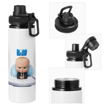 The boss baby, Μεταλλικό παγούρι νερού με καπάκι ασφαλείας, αλουμινίου 850ml