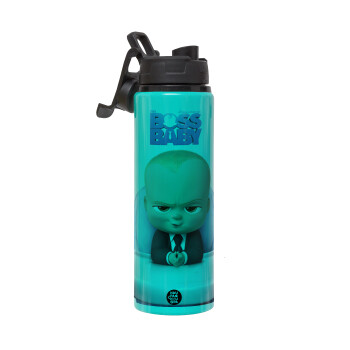 The boss baby, Μεταλλικό παγούρι νερού με καπάκι ασφαλείας, αλουμινίου 850ml