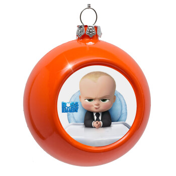 The boss baby, Στολίδι Χριστουγεννιάτικη μπάλα δένδρου Πορτοκαλί 8cm