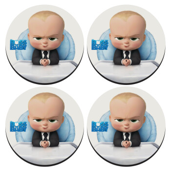 The boss baby, SET of 4 round wooden coasters (9cm)