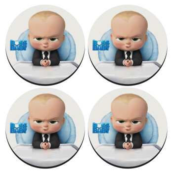 The boss baby, ΣΕΤ 4 Σουβέρ ξύλινα στρογγυλά (9cm)