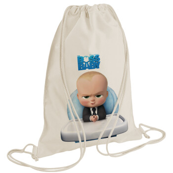 The boss baby, Backpack bag GYMBAG natural (28x40cm)