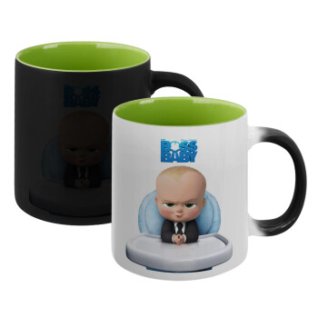 The boss baby, Κούπα Μαγική εσωτερικό πράσινο, κεραμική 330ml που αλλάζει χρώμα με το ζεστό ρόφημα