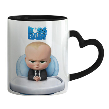 The boss baby, Mug heart black handle, ceramic, 330ml