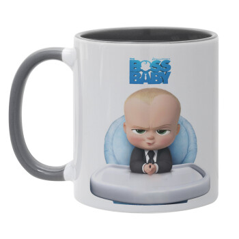 The boss baby, Κούπα χρωματιστή γκρι, κεραμική, 330ml