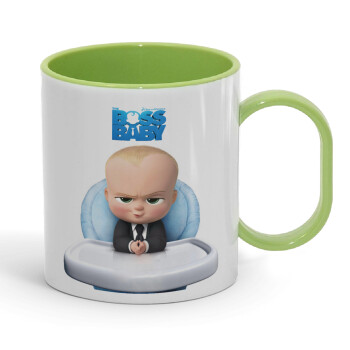 The boss baby, Κούπα (πλαστική) (BPA-FREE) Polymer Πράσινη για παιδιά, 330ml
