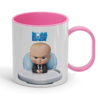 The boss baby, Κούπα (πλαστική) (BPA-FREE) Polymer Ροζ για παιδιά, 330ml