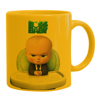 The boss baby, Ceramic coffee mug yellow, 330ml (1pcs)