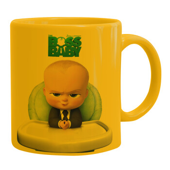 The boss baby, Ceramic coffee mug yellow, 330ml
