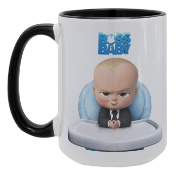 The boss baby, Κούπα Mega 15oz, κεραμική Μαύρη, 450ml