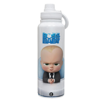 The boss baby, 1L Stainless Steel Thermal Bottle with Phone Holder & Double Wall Insulation