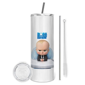 The boss baby, Tumbler stainless steel 600ml, with metal straw & cleaning brush