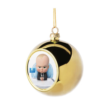 The boss baby, Χριστουγεννιάτικη μπάλα δένδρου Χρυσή 8cm
