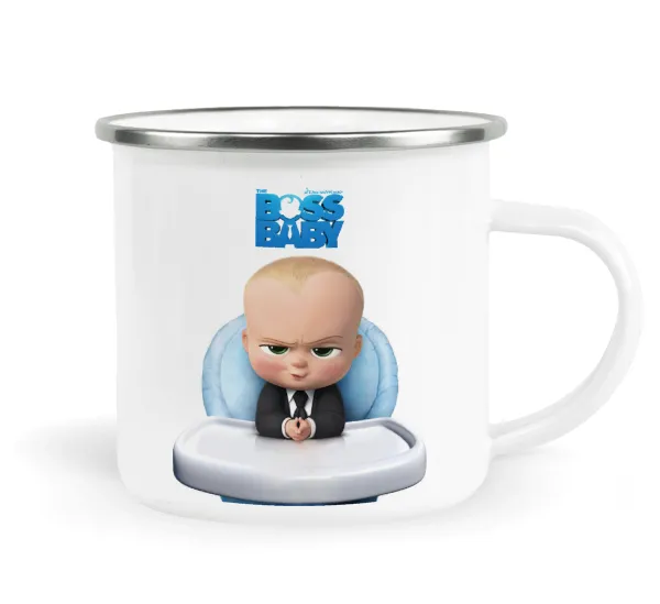 The boss baby — Metallic enamel cup white 360ml