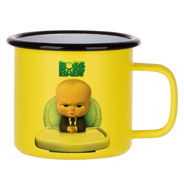 The boss baby — Κούπα Μεταλλική εμαγιέ ΜΑΤ Κίτρινη 360ml