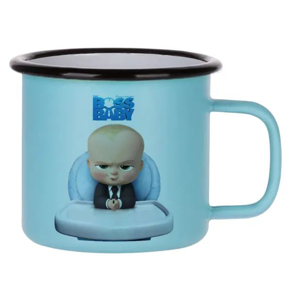 The boss baby — Κούπα Μεταλλική εμαγιέ ΜΑΤ σιέλ 360ml