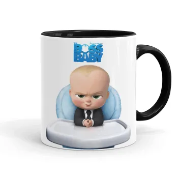 The boss baby, Κούπα χρωματιστή μαύρη, κεραμική, 330ml