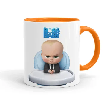 The boss baby, Κούπα χρωματιστή πορτοκαλί, κεραμική, 330ml