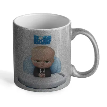 The boss baby, Κούπα Ασημένια Glitter που γυαλίζει, κεραμική, 330ml