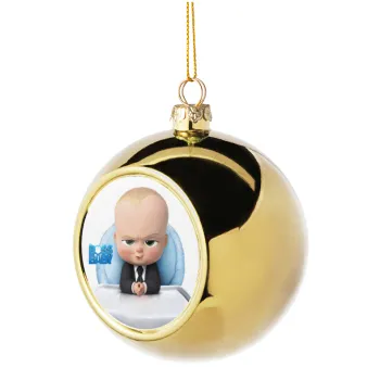 The boss baby, Στολίδι Χριστουγεννιάτικη μπάλα δένδρου Χρυσή 8cm